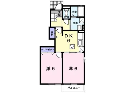 カルムプレインYAMADAB棟 DK(2DK/1階)の間取り写真