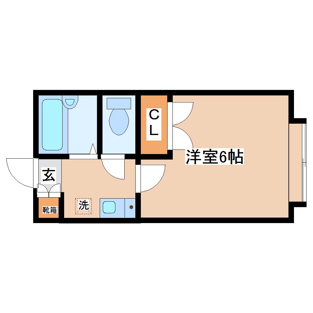 ベルシティ東仙台(1K/3階)の間取り写真