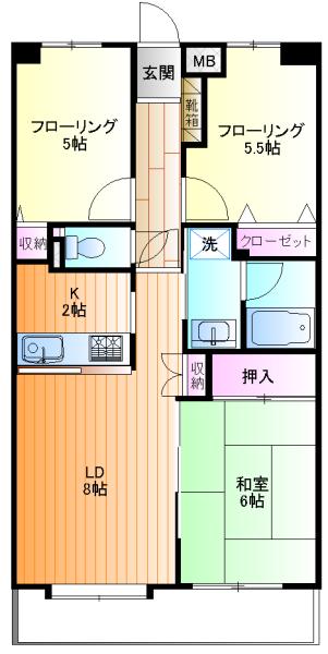 クオリティ伊野NO2(3LDK/3階)の間取り写真