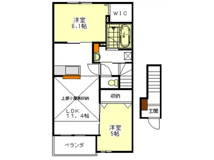 サウス ビスタ I・II(2LDK/2階)の間取り写真