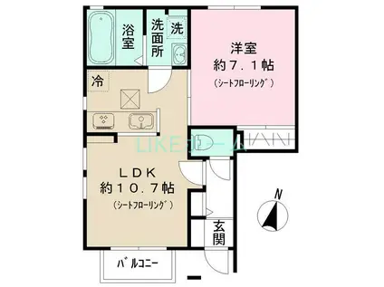 クレールKII(2LDK/1階)の間取り写真