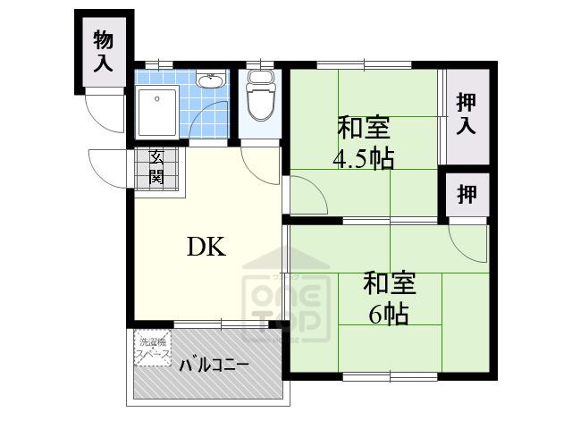 暁マンション(2K/2階)の間取り写真