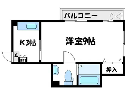 セーコーマンション(1K/5階)の間取り写真