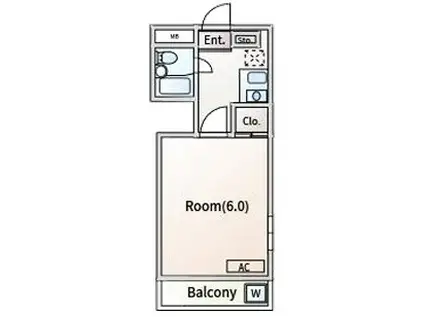 フラットイン蓮根(1K/1階)の間取り写真