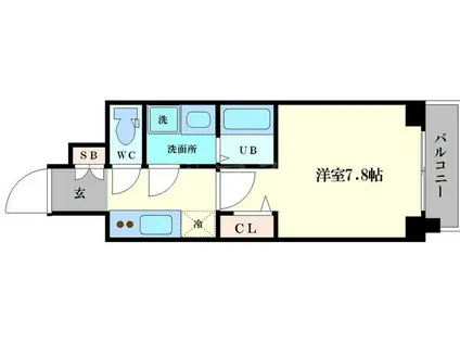 LC大阪ドームシティ(1K/9階)の間取り写真