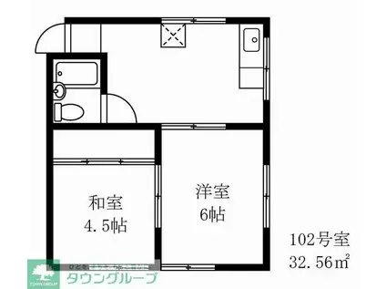 高橋コーポ(2K/1階)の間取り写真