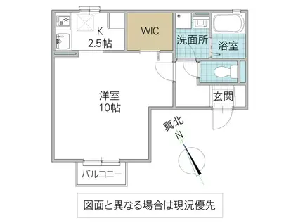 カプリコート(1K/1階)の間取り写真