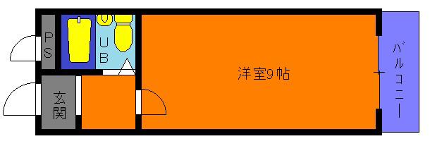 ラフラタニテ(ワンルーム/2階)の間取り写真