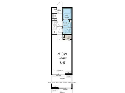 リブリ西立川(1K/3階)の間取り写真