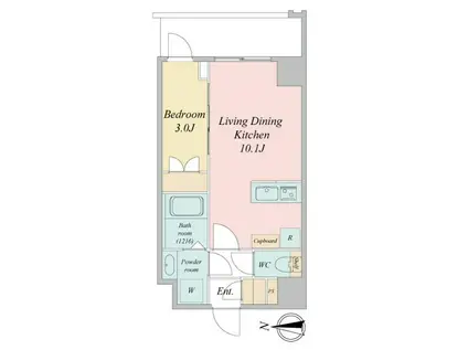 LIME RESIDENCE KAWAGUCHI イースト(1LDK/2階)の間取り写真