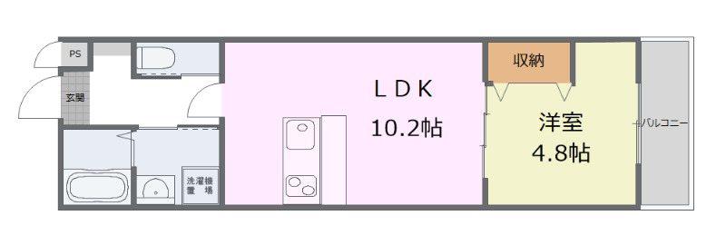 メゾン コンフォール(1LDK/1階)の間取り写真