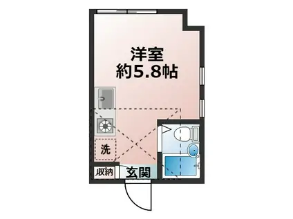 カーサピノン(ワンルーム/2階)の間取り写真