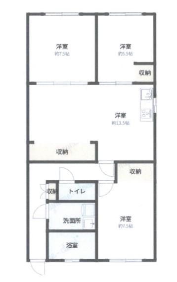 サンハイツいずみ(3LDK/3階)の間取り写真