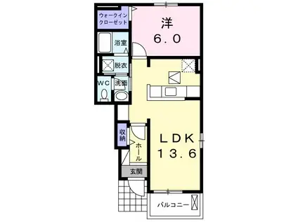 ミュゼット(1LDK/1階)の間取り写真