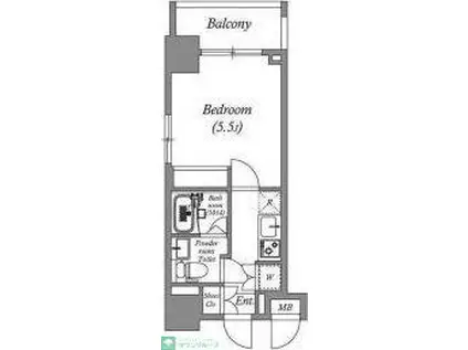 ステーションフロント両国(1K/4階)の間取り写真