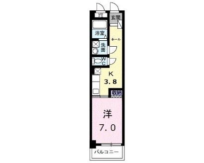 フォーム(1K/3階)の間取り写真