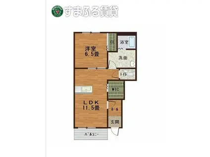 MC VILLAGE C棟(1LDK/1階)の間取り写真