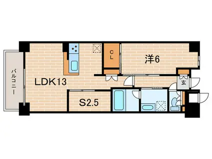 LIVECASA西宮(1SLDK/2階)の間取り写真