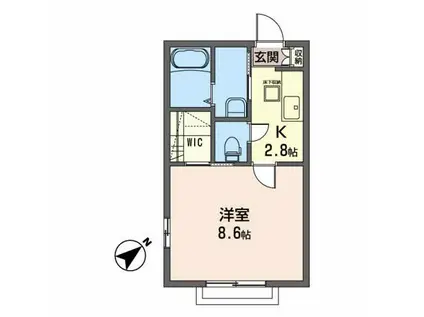 ビオナガルボ(1K/1階)の間取り写真