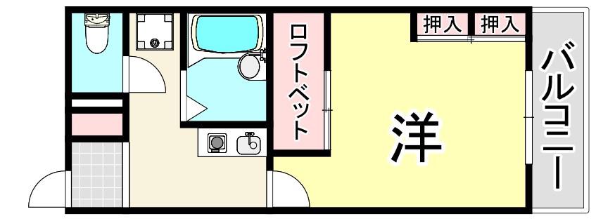 レオパレスRIO ムコガワ(1K/3階)の間取り写真