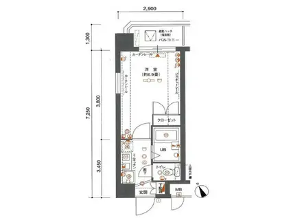 アクティブミレニアム池袋(1K/2階)の間取り写真