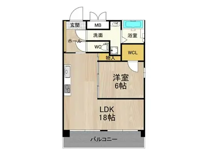 PHOENIX難波イースト(1LDK/13階)の間取り写真