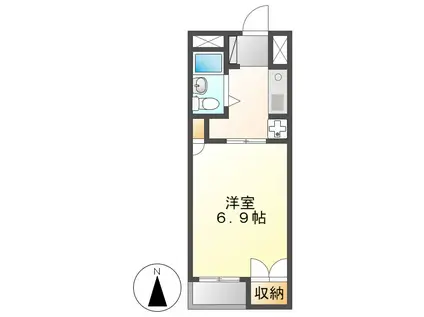 シャトー星ヶ丘(1K/1階)の間取り写真