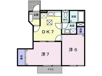 パレスサミット(2DK/1階)の間取り写真