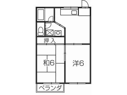 レジデンスマスオ(2DK/1階)の間取り写真