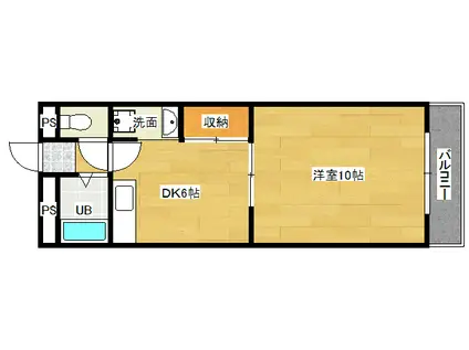 CASA広藤(1DK/2階)の間取り写真