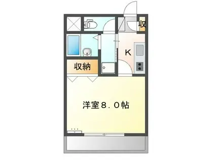 MIKAGE HEIGHTS(1K/2階)の間取り写真
