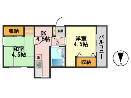 コスモ壹番舘(2DK/3階)の間取り写真