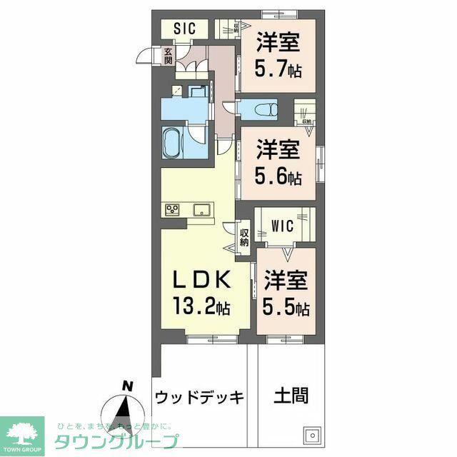 ウェルビー(3LDK/1階)の間取り写真