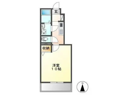 エミールシャラン・II(1K/1階)の間取り写真