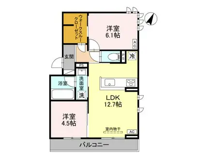 D-ROOM上所中 101(2LDK/1階)の間取り写真