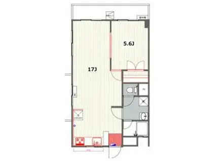 第2野白ビル(1LDK/2階)の間取り写真