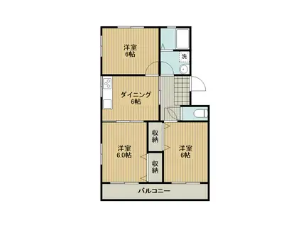 パークサイド南町(2LDK/1階)の間取り写真