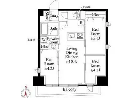 CLK南千住(3LDK/6階)の間取り写真