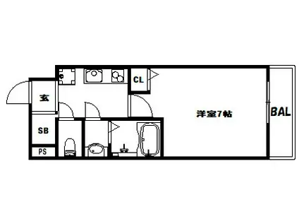 AILE岡場III(1K/3階)の間取り写真