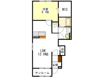 エルパルド半田 A棟・B棟(1LDK/1階)の間取り写真