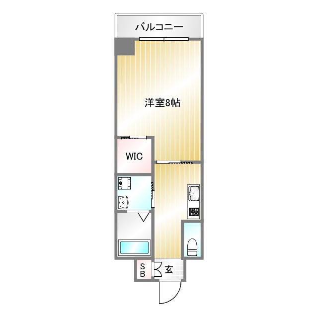 神戸ボナールレジデンス(1K/4階)の間取り写真