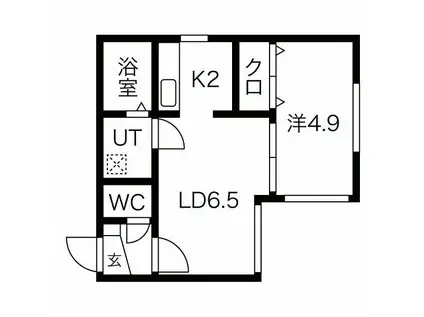 ゴッドステージ(1LDK/2階)の間取り写真