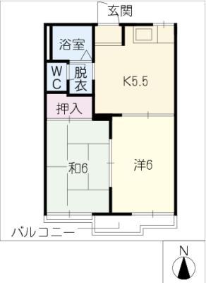 メゾンド伊藤II(2DK/2階)の間取り写真