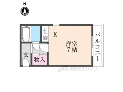 開明町ビル(ワンルーム/2階)の間取り写真