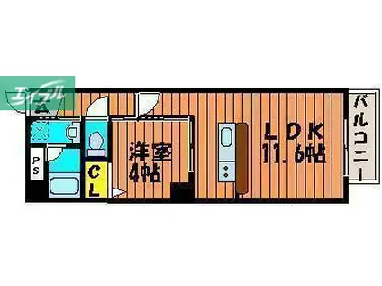 ウイング21中山下(1LDK/8階)の間取り写真