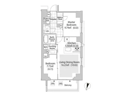 パークフラッツ渋谷神山町(2LDK/3階)の間取り写真