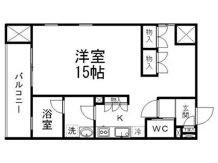 ヴィアーレ勾当台II(ワンルーム/12階)の間取り写真