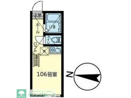 ユナイト中央シーリーン(ワンルーム/1階)の間取り写真