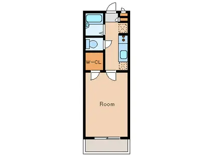 パルティール武蔵野(1K/1階)の間取り写真