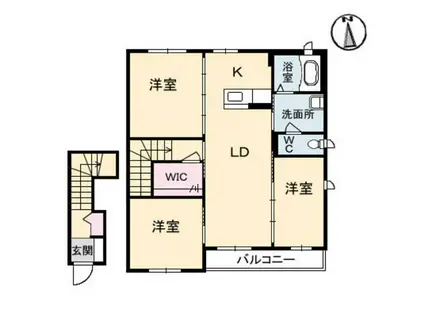 グランビュ一C(3LDK/2階)の間取り写真
